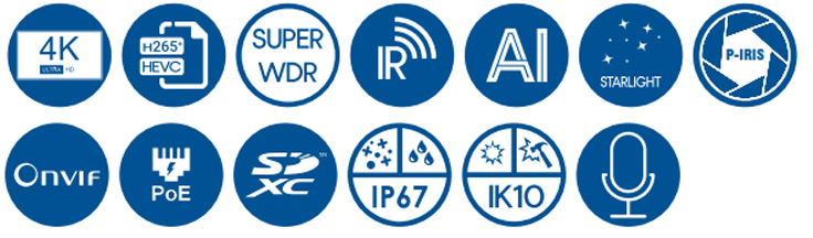 Egenskaper för TA-K88172-FPA motoriserad övervakningskamera